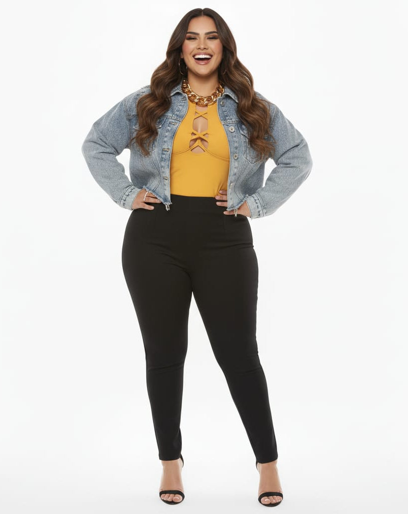 Colombian Mustard Lace-Up Long Sleeve Body Slimmer 2070